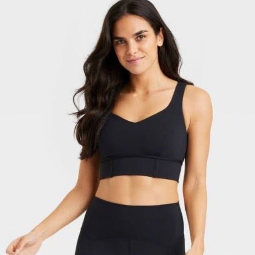 JoyLab XS Black Corset Longline Sports Bra Crop Top NWT
